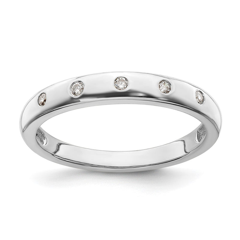 14k White Gold 5-stone Real Diamond Ring