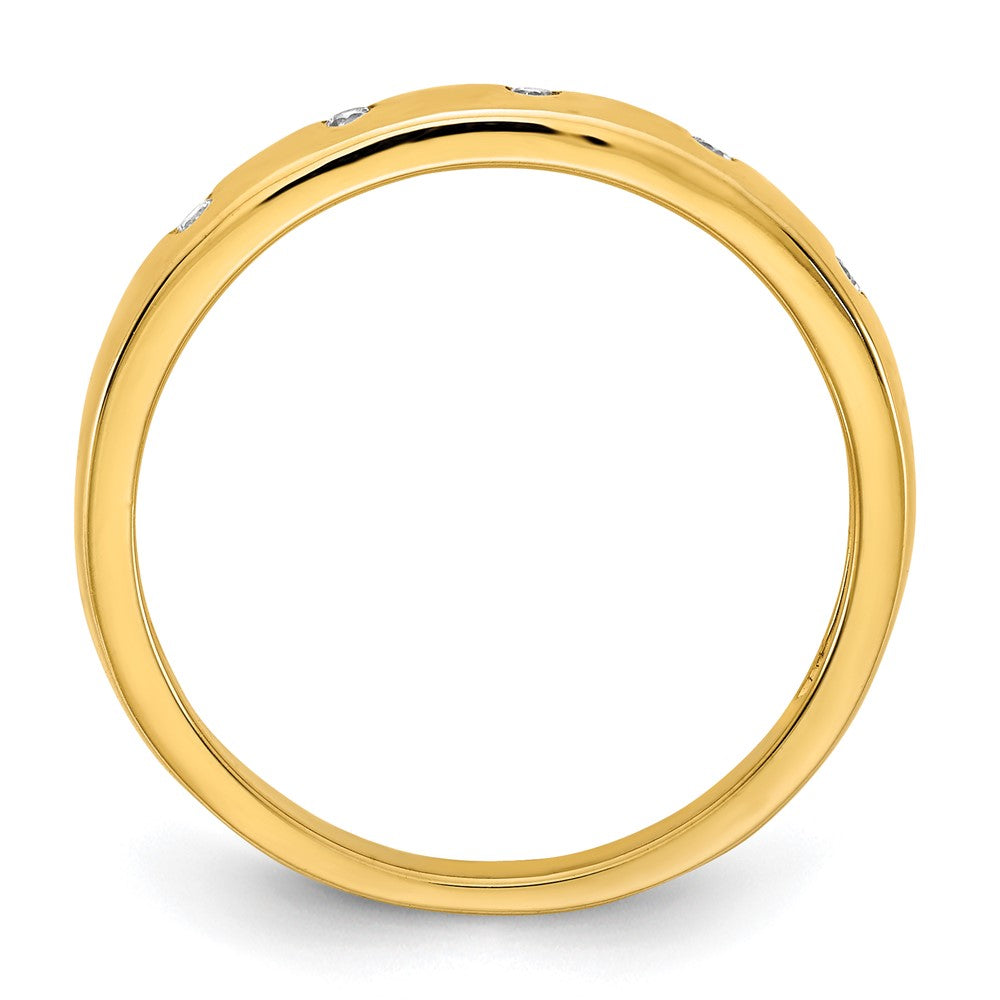 14K Yellow Gold 5-stone Real Diamond Ring
