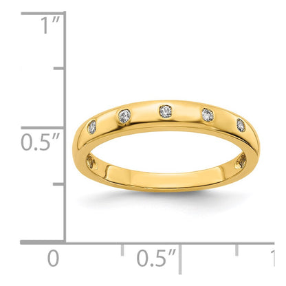 14K Yellow Gold 5-stone Real Diamond Ring