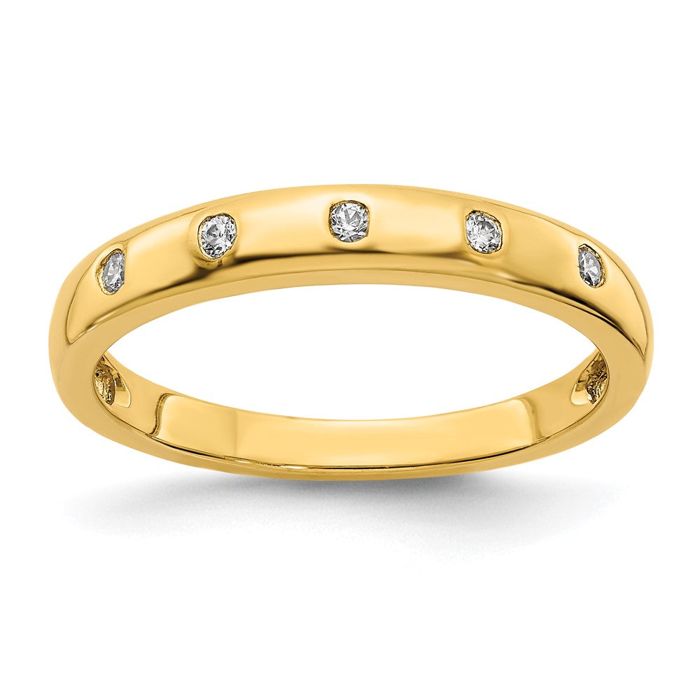 14K Yellow Gold 5-stone Real Diamond Ring