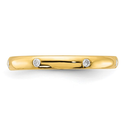 14K Yellow Gold 6-stone Real Diamond Band