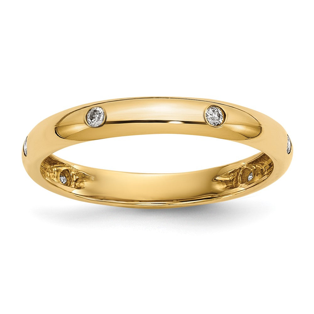 14K Yellow Gold 6-stone Real Diamond Band