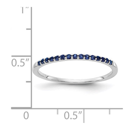 14k White Gold Blue Sapphire Band
