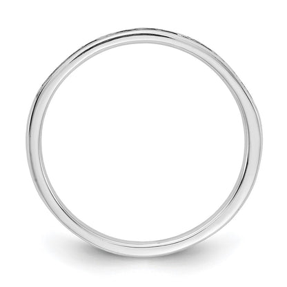 14k White Gold Real Diamond Channel Band