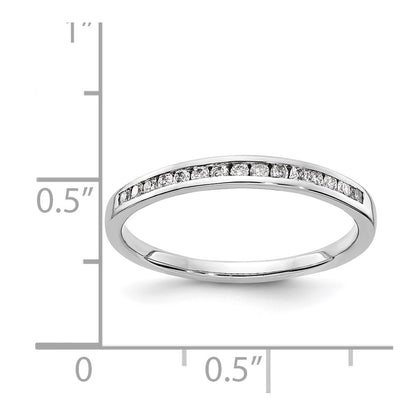 14k White Gold Real Diamond Channel Band