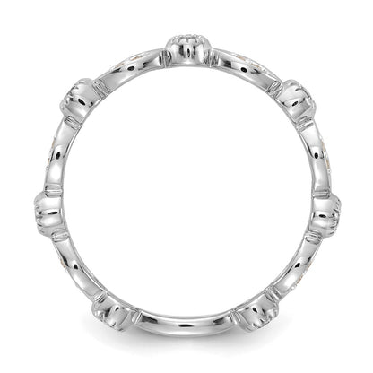 14k White Gold Real Diamond Fancy Band