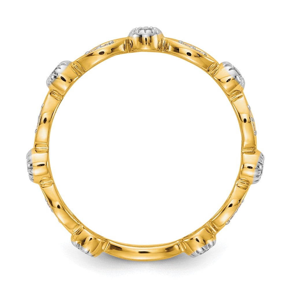 14K Yellow Gold Real Diamond Fancy Band