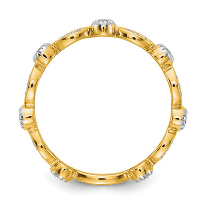 14K Yellow Gold Real Diamond Fancy Band