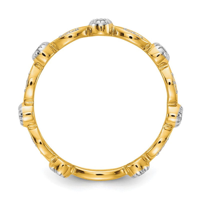 14K Yellow Gold Real Diamond Fancy Band
