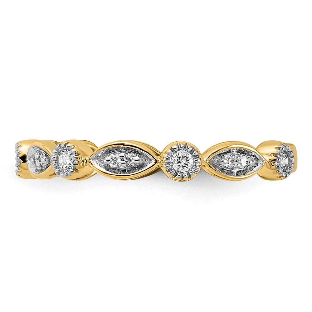 14K Yellow Gold Real Diamond Fancy Band
