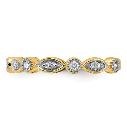 14K Yellow Gold Real Diamond Fancy Band