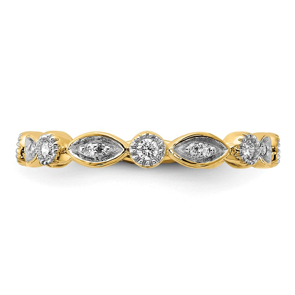 14K Yellow Gold Real Diamond Fancy Band