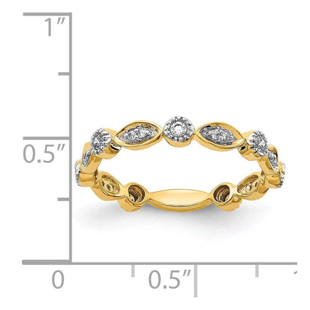 14K Yellow Gold Real Diamond Fancy Band