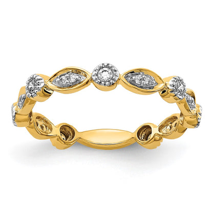 14K Yellow Gold Real Diamond Fancy Band