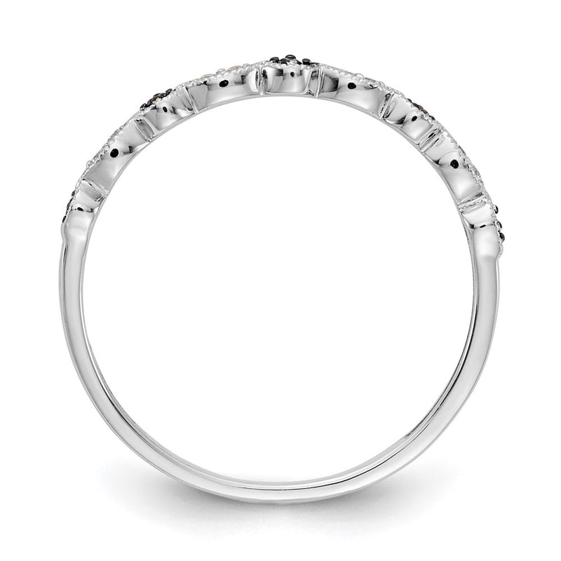 14k White Gold Blue/White Real Diamond Fancy Band