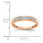 Solid 14k Rose Gold 2-row Simulated CZ Band