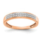 Solid 14k Rose Gold 2-row Simulated CZ Band