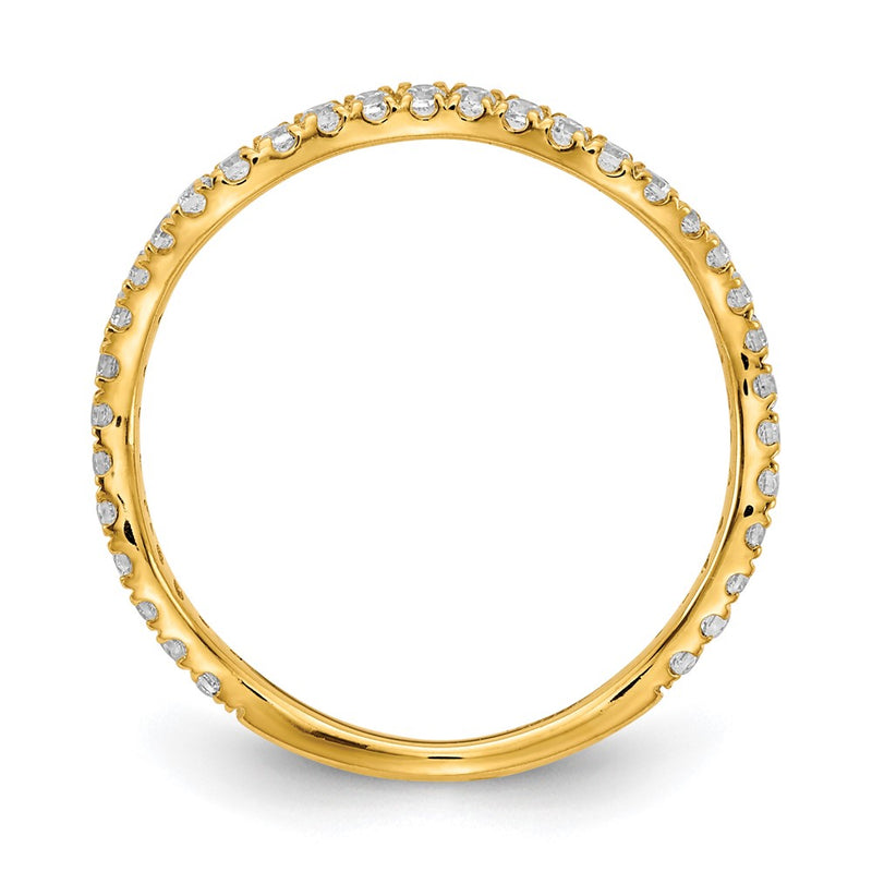 14k Yellow Gold Real Diamond Wavy Band