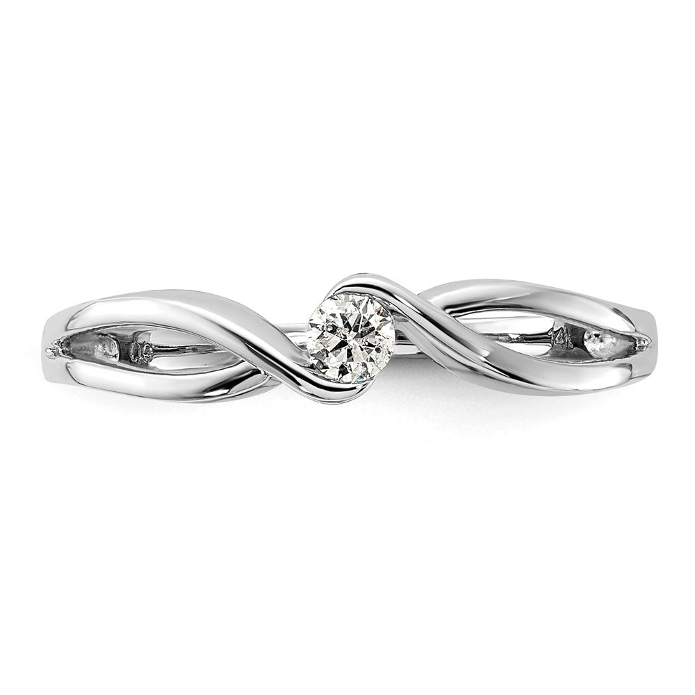 14kt White Gold Polished Real Diamond Ring