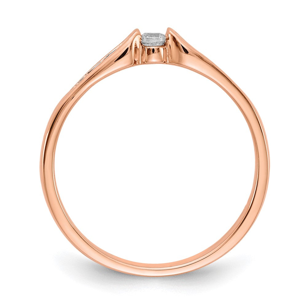 14k Rose Gold Real Diamond Ring