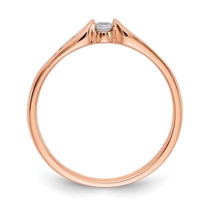 14k Rose Gold Real Diamond Ring