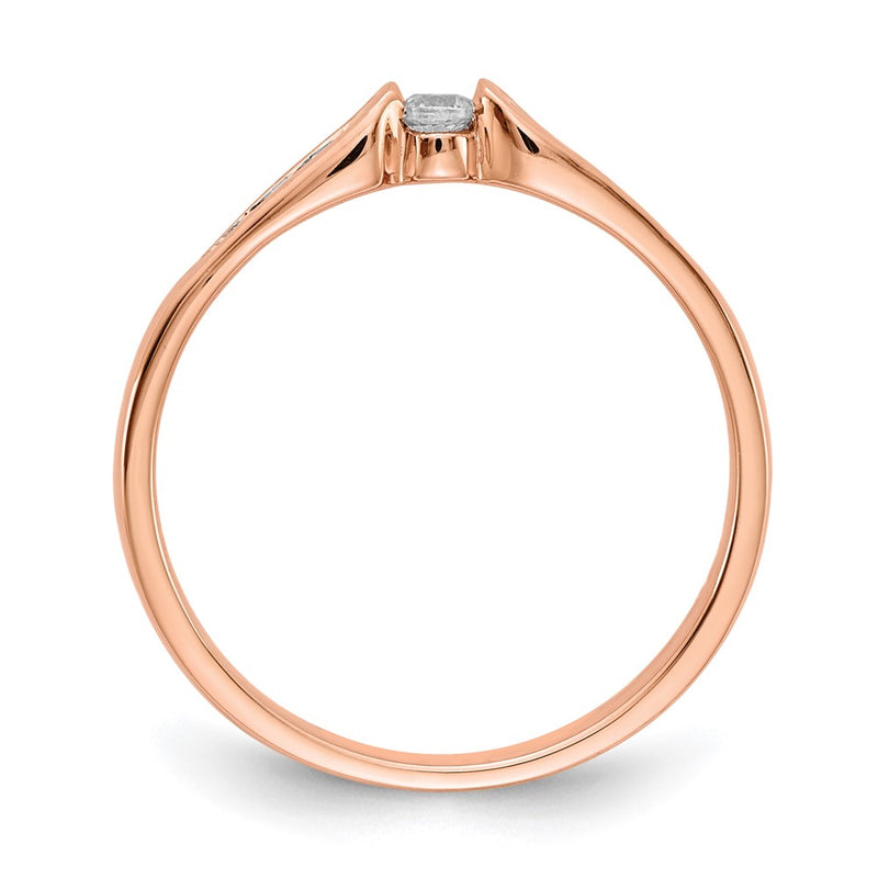 14k Rose Gold Real Diamond Ring