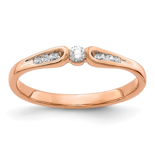 14k Rose Gold Real Diamond Ring