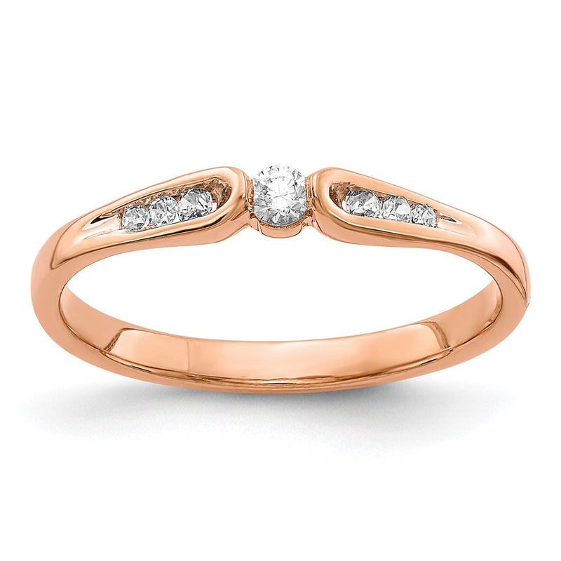14k Rose Gold Real Diamond Ring