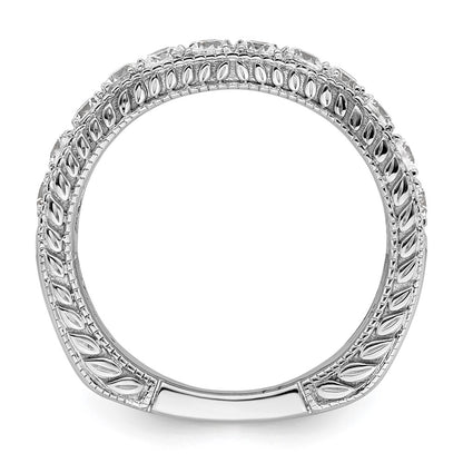 14k White Gold Real Diamond Wedding Band