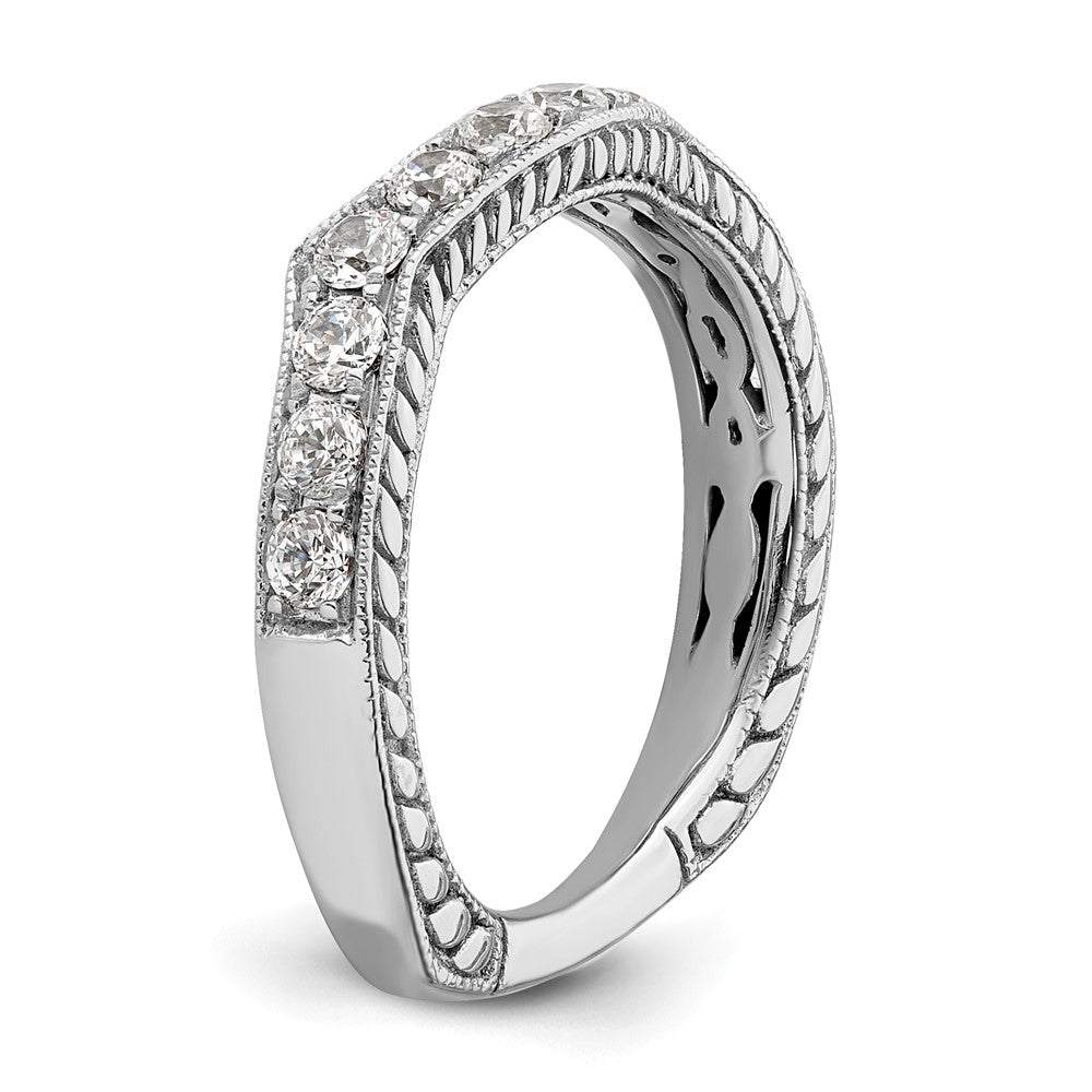 14k White Gold Real Diamond Wedding Band