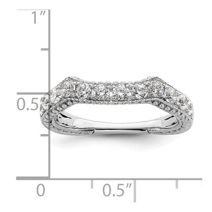 14k White Gold Real Diamond Wedding Band