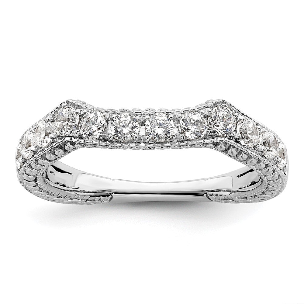 14k White Gold Real Diamond Wedding Band