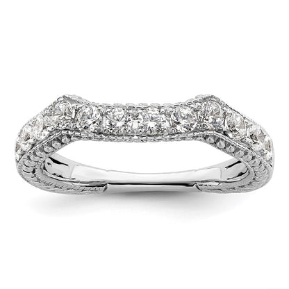 14k White Gold Real Diamond Wedding Band