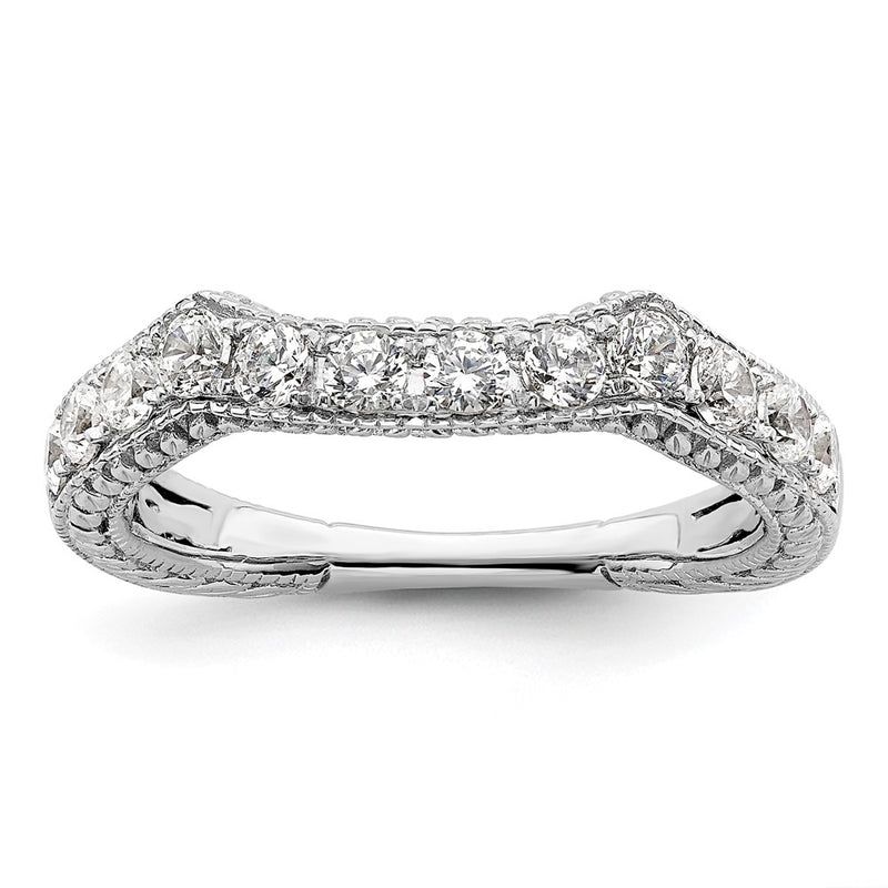 14k White Gold Real Diamond Wedding Band