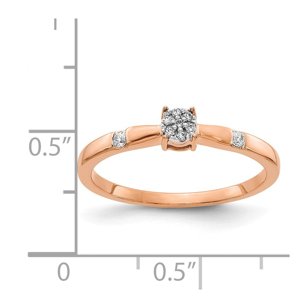 14k Rose Gold Real Diamond Cluster Ring