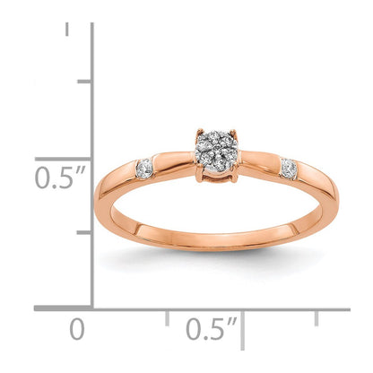 14k Rose Gold Real Diamond Cluster Ring