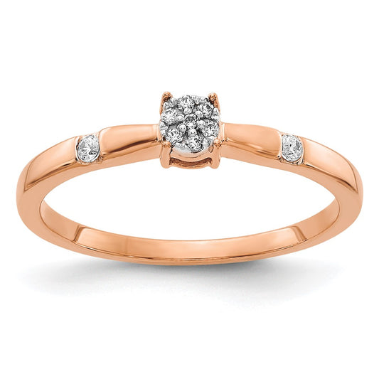14k Rose Gold Real Diamond Cluster Ring