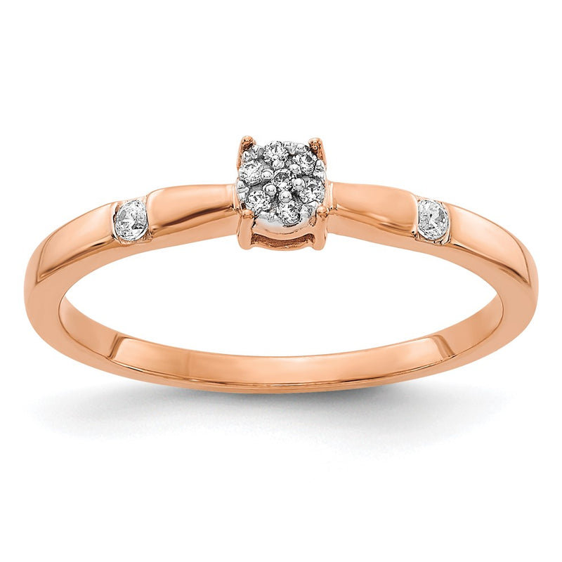 14k Rose Gold Real Diamond Cluster Ring