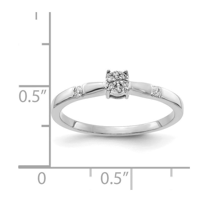 14k White Gold Real Diamond Cluster Ring
