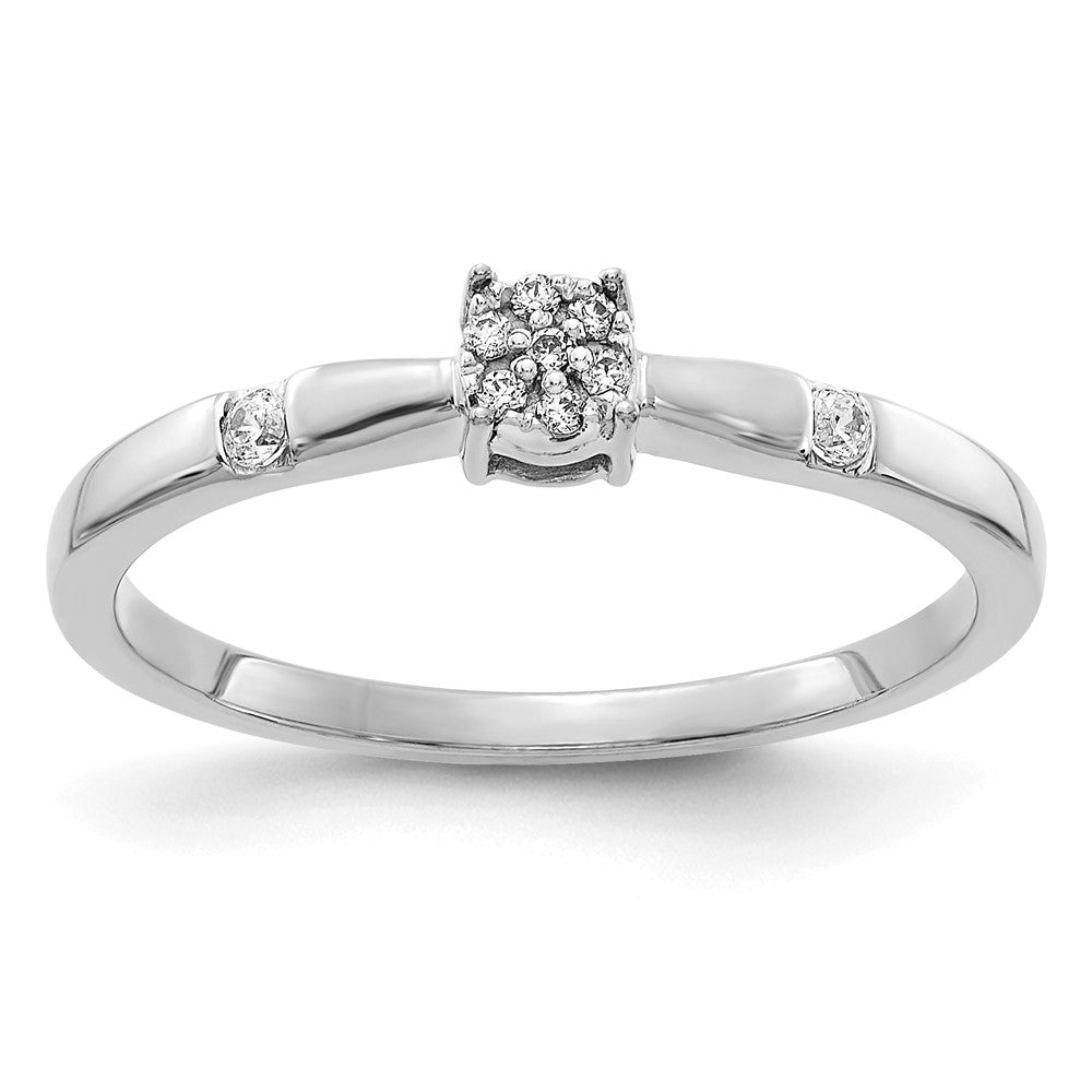 14k White Gold Real Diamond Cluster Ring