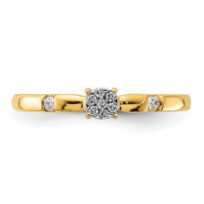 14K Yellow Gold Real Diamond Cluster Ring