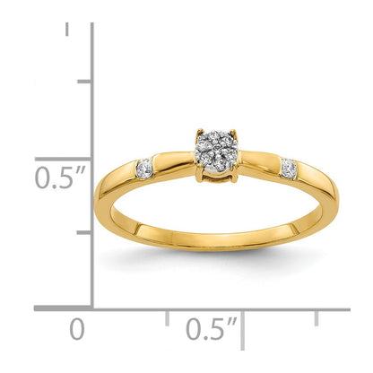 14K Yellow Gold Real Diamond Cluster Ring