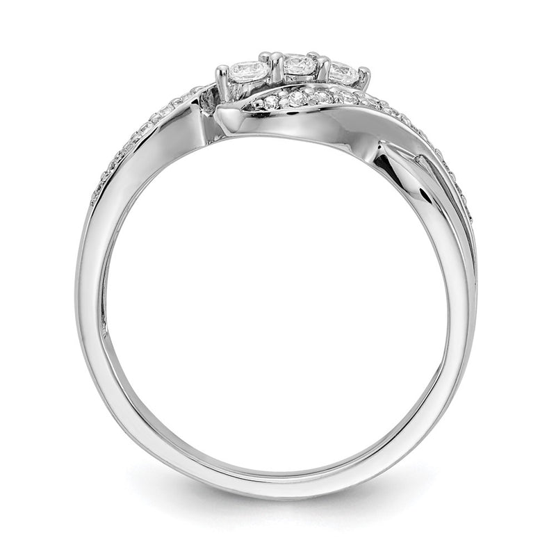 14k White Gold Real Diamond Fashion Ring