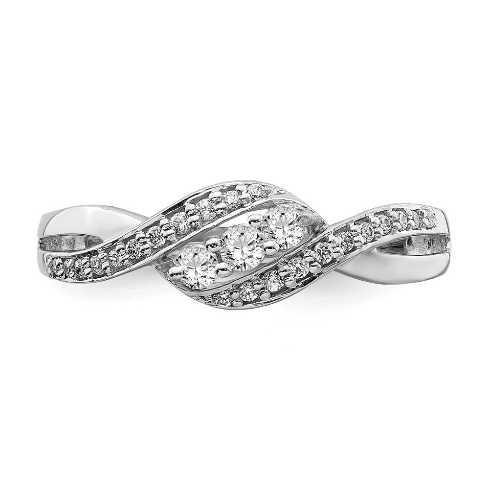 14k White Gold Real Diamond Fashion Ring