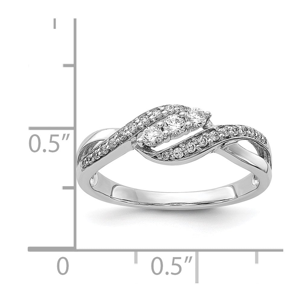 14k White Gold Real Diamond Fashion Ring