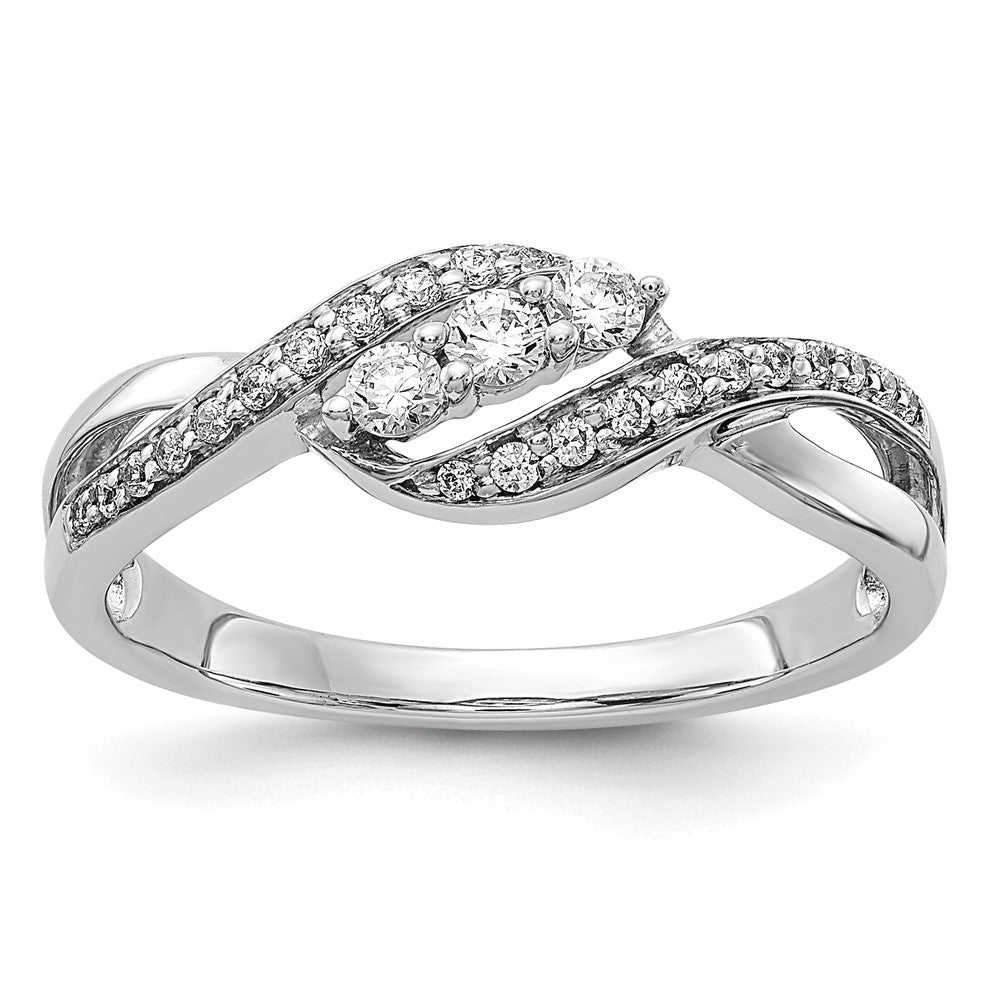 14k White Gold Real Diamond Fashion Ring