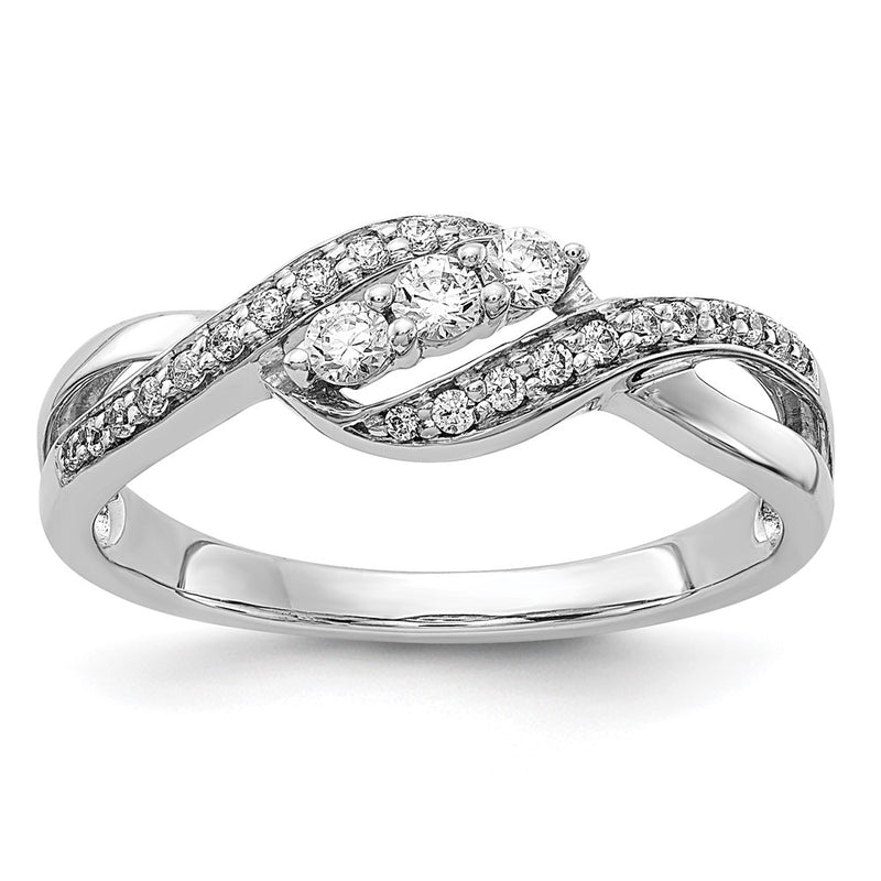 14k White Gold Real Diamond Fashion Ring