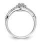 Solid 14k White Gold Simulated CZ Cluster Bypass Ring
