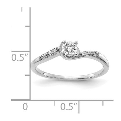 14k White Gold Real Diamond Bypass Ring