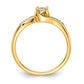 Solid 14k Yellow Gold Simulated CZ Bypass Ring